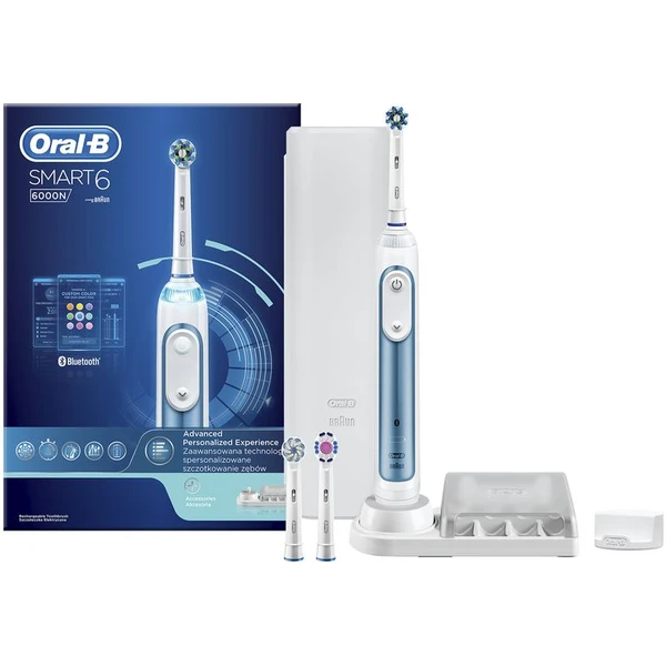 Oral-B Smart 6 6000N chytrý zubní kartáček hlavice Cross Action modrý - Zubní kartáčky - Obrázek 98HW400301