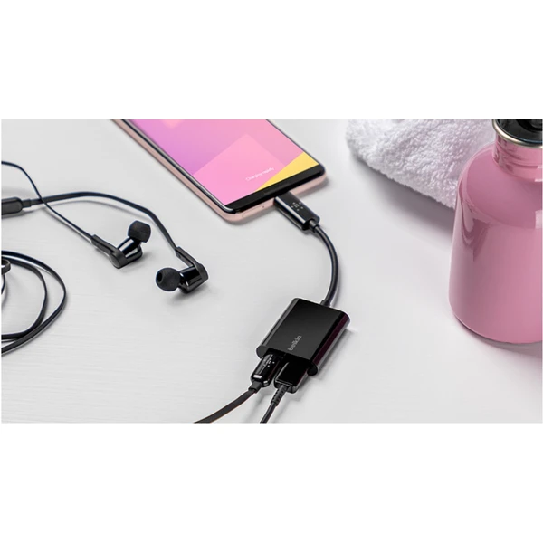 Belkin CONNECT USB-C audio/napájecí adaptér černý - USB huby - Obrázek 98VN300301