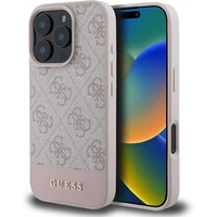 Guess PU 4G Stripe kryt iPhone 16 Pro růžový - Pouzdra