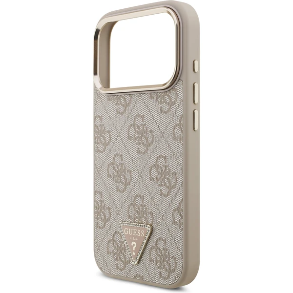 Guess PU Leather 4G Triangle Logo Gold Frame MagSafe kryt iPhone 17 Pro růžový - Pouzdra - Obrázek 98f513d79cf147458a20ee964cdc923e