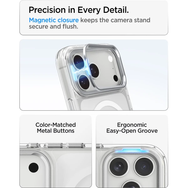 Spigen Ultra Hybrid Optik S MagSafe kryt iPhone 18 Pro/17 Pro clear silver - Pouzdra - Obrázek 99089907be2c493d8fccb352924fa743