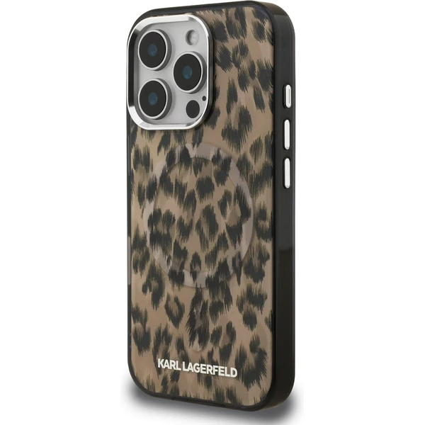Karl Lagerfeld IML Leopard MagSafe kryt iPhone 16 Pro hnědý - Pouzdra - Obrázek 99133b88fcb2456c9a18413329613250