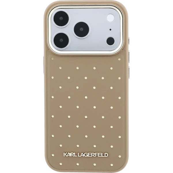 Karl Lagerfeld PU Perforated Gold Dots MagSafe kryt iPhone 17 Pro Max béžový - Pouzdra - Obrázek 9963e2f1f4b243c28921d41a1c82c361