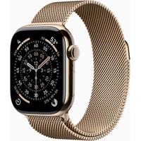 Apple Watch Series 11 Cellular (42mm) Zlatý titan se zlatým milánským tahem - Chytré hodinky