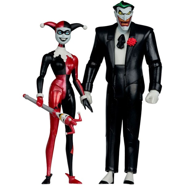 Akční figurky McFarlane Toys Batman: The Animated Series - Harley Quinn and Joker (Gold Label) 15 cm Vícebarevná