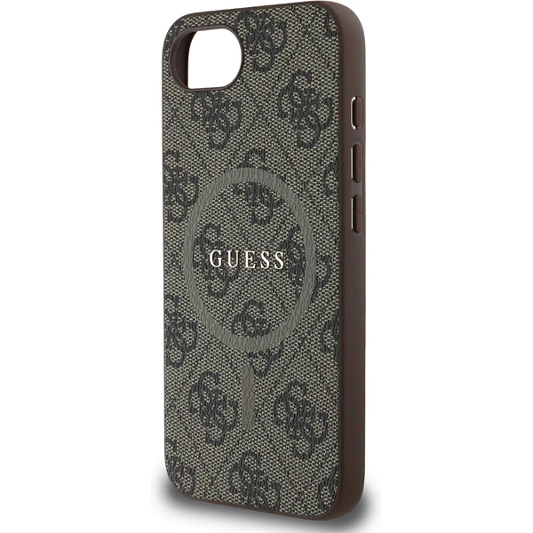 Guess PU Leather 4G Colored Ring MagSafe kryt iPhone 17e/16e hnědý - Pouzdra - Obrázek 99a27ec79e9a4a7eb7ae10e264c2b549