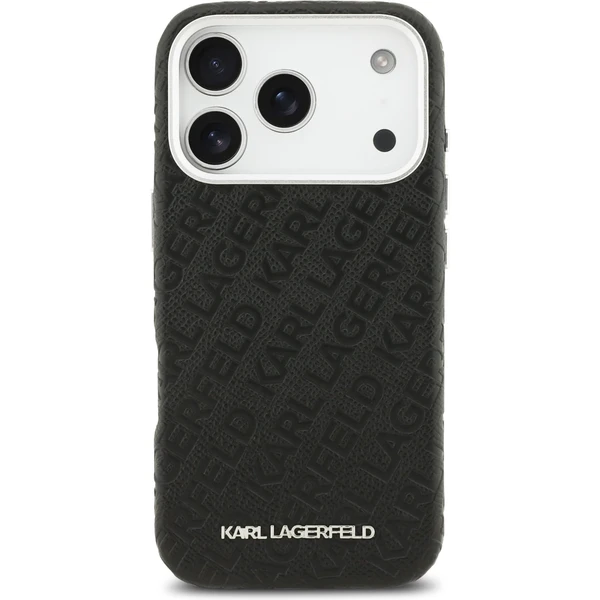 Karl Lagerfeld Grained PU Repeated Logo MagSafe kryt iPhone 17 Pro černý - Pouzdra - Obrázek 99ab91bb04b349a5bd00be57f139fcf1