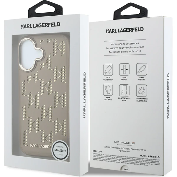 Karl Lagerfeld PU Perforated Monogram MagSafe kryt iPhone 17 béžový - Pouzdra - Obrázek 99ac9ebd838147ddbdae2f51ca1ccdf6
