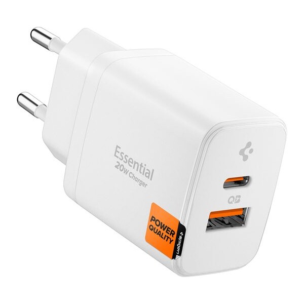 Spigen Essential EE202EU (20W) USB-C/USB-A nabíječka bílá