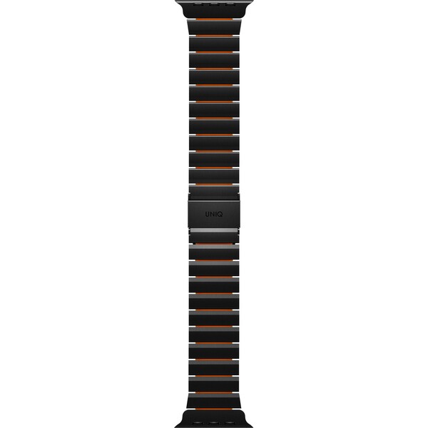 UNIQ Strova Flex titanový řemínek pro Apple Watch 49/46/45/44mm Titanium Silver/Volt Orange - Řemínky - Obrázek 99dd1347783d47699af0b96568a1ab1b