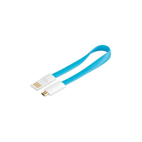 PremiumCord Kabel micro USB 2.0, A-B 0,2m magnetický, barva modrá Modrá