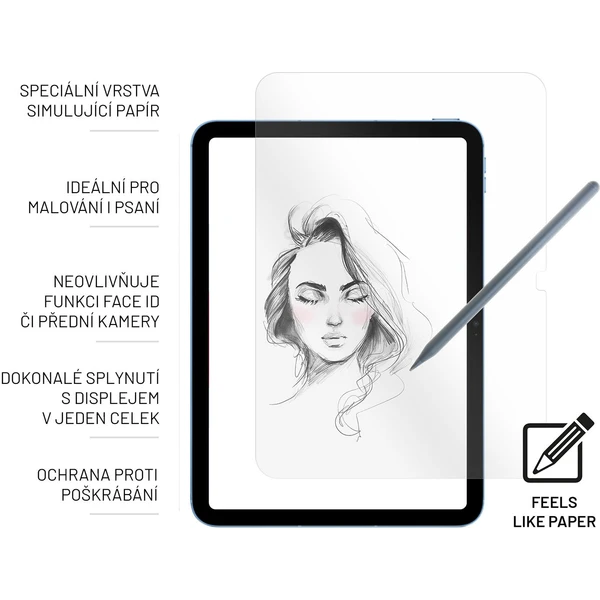 FIXED PaperGlass sklo na psaní a kreslení pro iPad 10,9" (2022)/iPad 11" (2025) čiré - Ochranné folie a skla - Obrázek 9CK0G00101