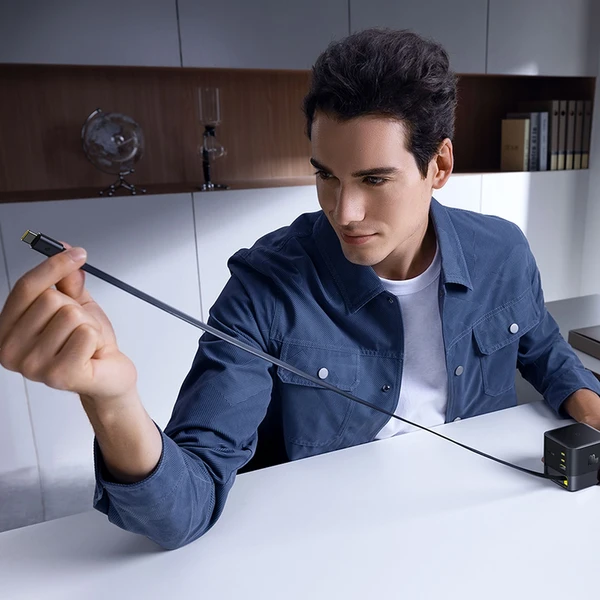 Baseus Super GaN Charger nabíjecí stanice 100W, 3xUSB-C, USB-A 1m kabel černá - Nabíječky - Obrázek 9DGE000L01