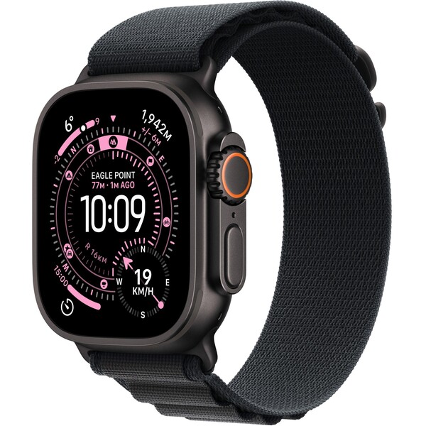 Apple Watch Ultra 3 (2025) 49mm Černý titan s černým alpským tahem L