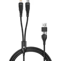 CONNECT IT Wirez 4v1 napájecí kabel 100W 1,25m černý - Kabely a redukce