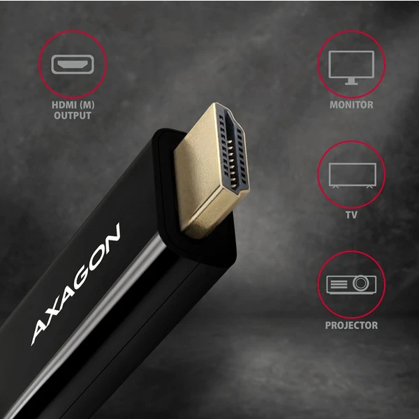 AXAGON DisplayPort 1.2/HDMI 1.4 kabel 4K 1,8m černý - Kabely a redukce - Obrázek 9GD0700301