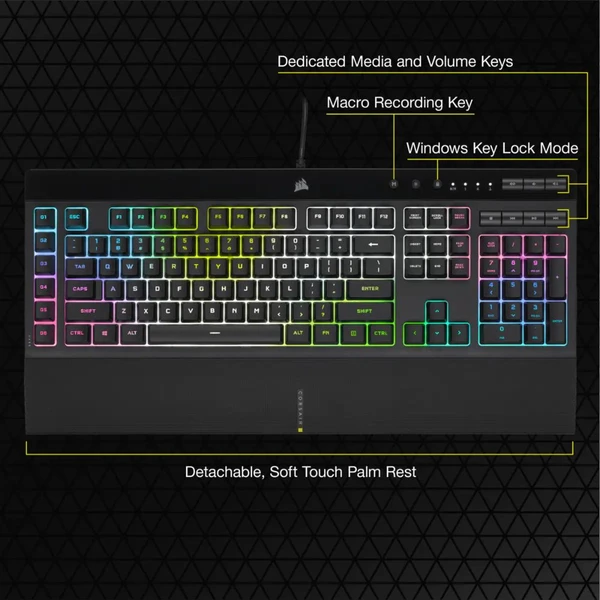 Corsair K55 RGB Pro XT US - Klávesnice - Obrázek 9GKE100501
