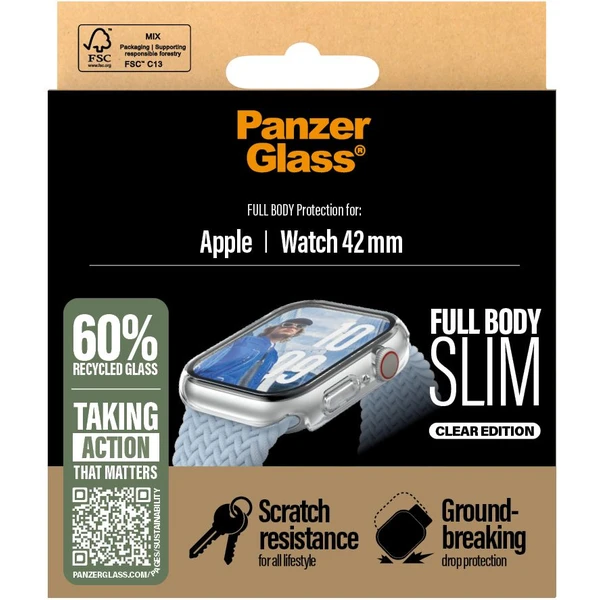 PanzerGlass® Apple Watch 11/10 (42mm) tenký čirý kryt s ochranným sklem - Pouzdra - Obrázek 9GWA000L01