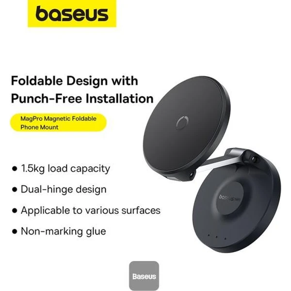 Baseus MagPro magnetický držák na telefon skládací černý - Držáky - Obrázek 9H9R000K01