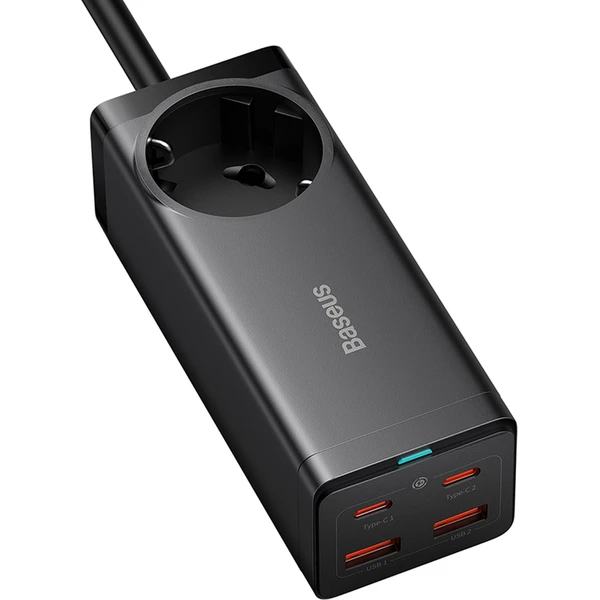 Baseus GaN3 Pro rychlonabíječka 2x USB-C, 2x USB + AC 100W s kabelem USB-C/USB-C černá - Nabíječky - Obrázek 9HGE000L01
