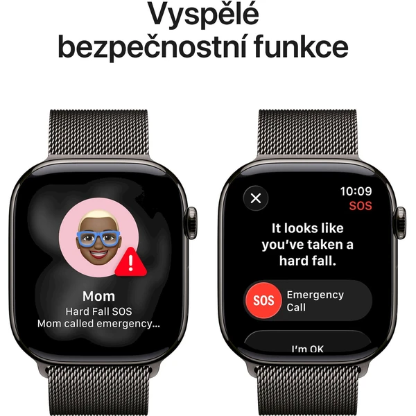 Apple Watch Series 11 Cellular (46mm) Břidlicově šedý titan s břidlicově šedým milánským tahem S/M (Další) - Chytré hodinky - Obrázek 9HQH000K01