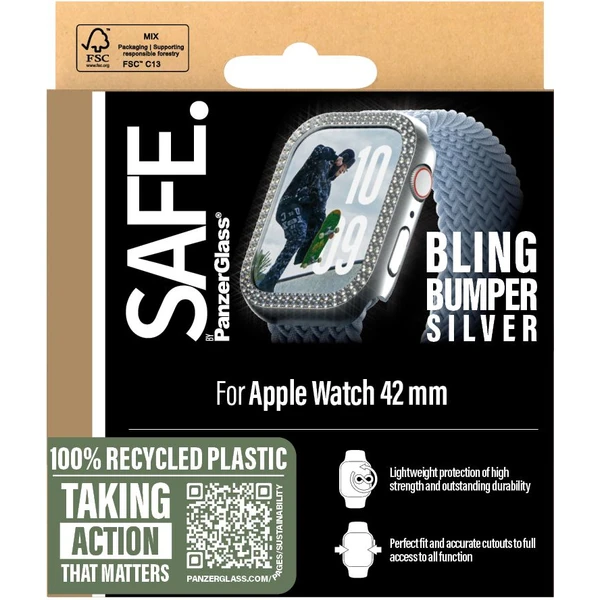 PanzerGlass® SAFE Apple Watch 10/11 (42mm) bumper třpytivě stříbrný rámeček - Pouzdra - Obrázek 9HWA000L01
