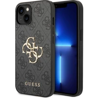 Guess PU 4G Metal Logo kryt iPhone 15 šedý - Pouzdra