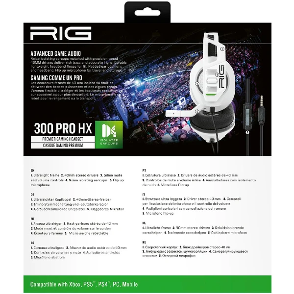 Nacon RIG 300 PRO HX herní headset pro XONE/XSX|S bílý - Sluchátka - Obrázek 9J37700301