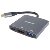 PremiumCord adaptér USB-C na HDMI, USB3.0, PD, rozlišení 4K a FULL HD 1080p, - Dokovací stanice