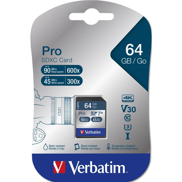 Verbatim Pro SDXC 64GB - Paměťové karty - Obrázek 9M3X000501