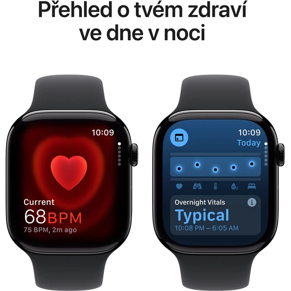 Apple Watch Series 10 Cellular 46mm Klavírně černý hliník s černým sportovním řemínkem M/L - Chytré hodinky - Obrázek 9MQ7000K01
