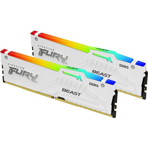 Kingston FURY Beast DDR5 64GB 6000MHz CL40 4x16GB RGB Bílá