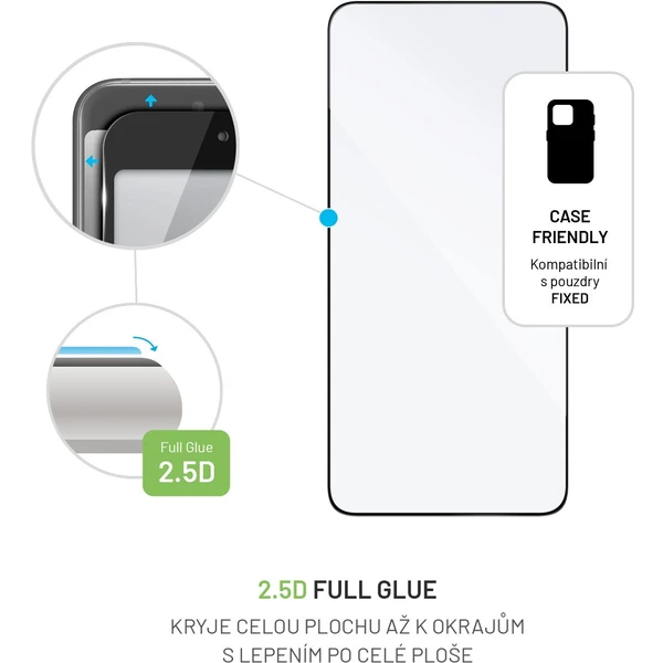 FIXED 2,5D Full-Cover ochranné tvrzené sklo Samsung Galaxy S22 5G/S23 5G černé - Ochranné folie a skla - Obrázek 9OWI300401