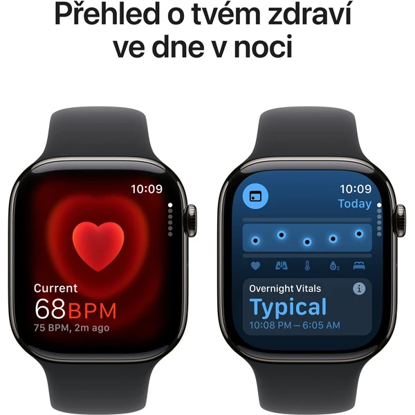 Apple Watch Series 10 Cellular 46mm Břidlicově šedý titan s černým sportovním řemínkem M/L (Další) - Chytré hodinky - Obrázek 9QQ7000K01