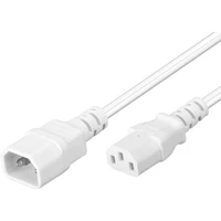 PremiumCord IEC C13/IEC C14 napájecí prodlužovací kabel 230V 3m bílý - Kabely a redukce