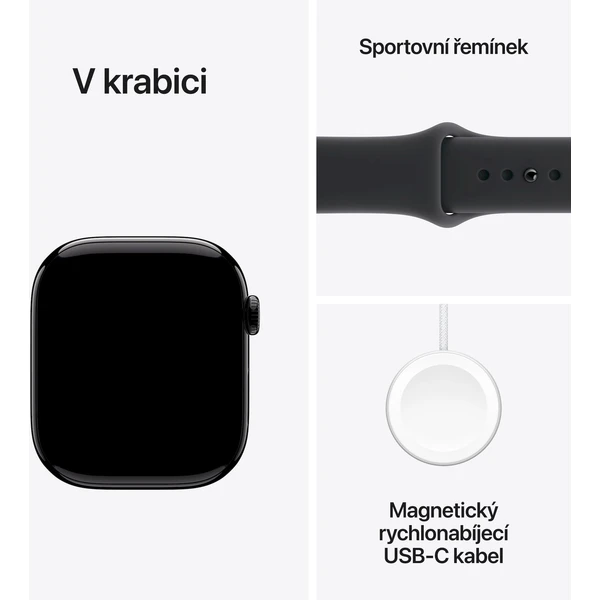 Apple Watch Series 11 Cellular (42mm) Klavírně černý hliník s černým sportovním řemínkem M/L - Chytré hodinky - Obrázek 9WRH000K01