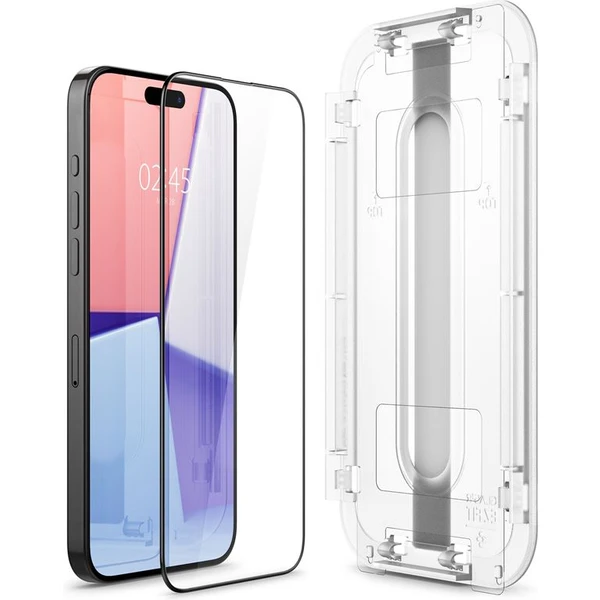 Spigen Glass tR EZ Fit 2 Pack tvrzené sklo iPhone 15 Pro Max černé - Ochranné folie a skla - Obrázek 9WV8000601