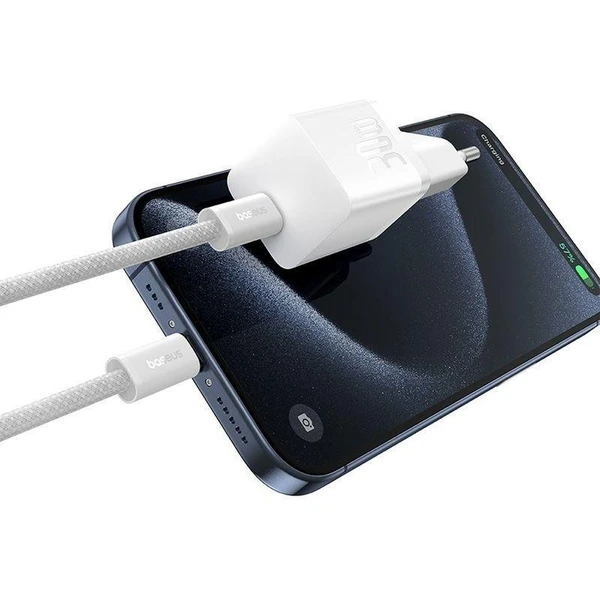 Baseus GaN5 30W USB-C nabíječka do sítě bílá - Nabíječky - Obrázek 9XTL000K01