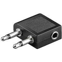 PremiumCord 2x 3,5mm/3,5mm redukce do letadla černá - Kabely a redukce