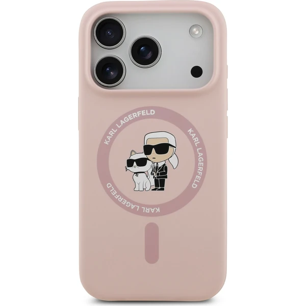Karl Lagerfeld Liquid Silicone Karl and Choupette MagSafe kryt iPhone 18 Pro růžový - Pouzdra - Obrázek 9a2c6725b4f04ec6a94453baeada5fc8