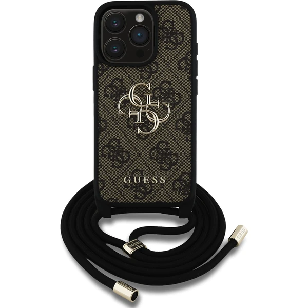 Guess PU 4G Metal Logo Crossbody popruh kryt iPhone 15 Pro Max hnědý - Pouzdra - Obrázek 9a5134c3c4bc4731bf7174c4cdaf5744