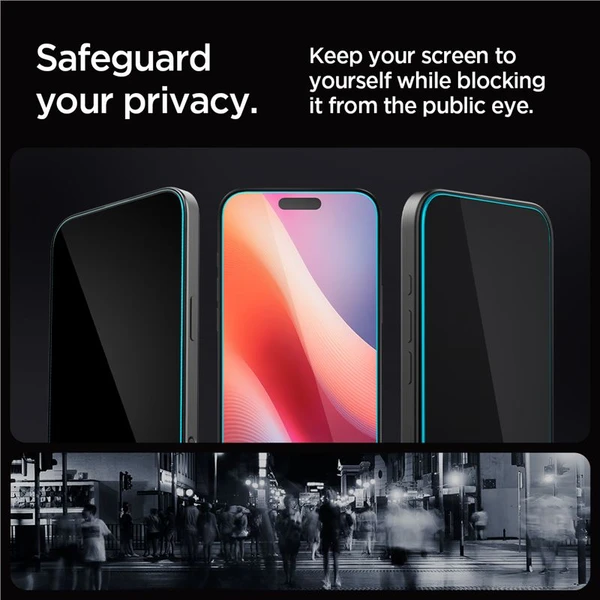 Spigen Glass tR EZ Fit (Privacy) tvrzené sklo iPhone 17 Pro/17/16 Pro čiré (2-pack) - Ochranné folie a skla - Obrázek 9a5186b552004f4a928117f90d0ce6df