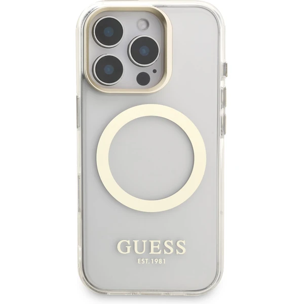 Guess IML Gold Outline Stand Camera Frame MagSafe kryt iPhone 16 Pro Max čirý - Pouzdra - Obrázek 9a69f0b8488842c39cf9ecf15bda2d5c
