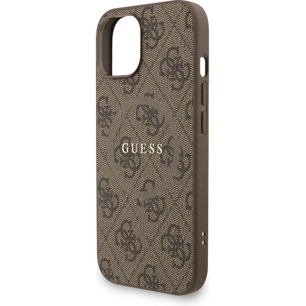 Guess PU Leather 4G Colored Ring Strap MagSafe kryt iPhone 15 hnědý - Pouzdra - Obrázek 9a7635c0af024dd298ec39c82580daf4