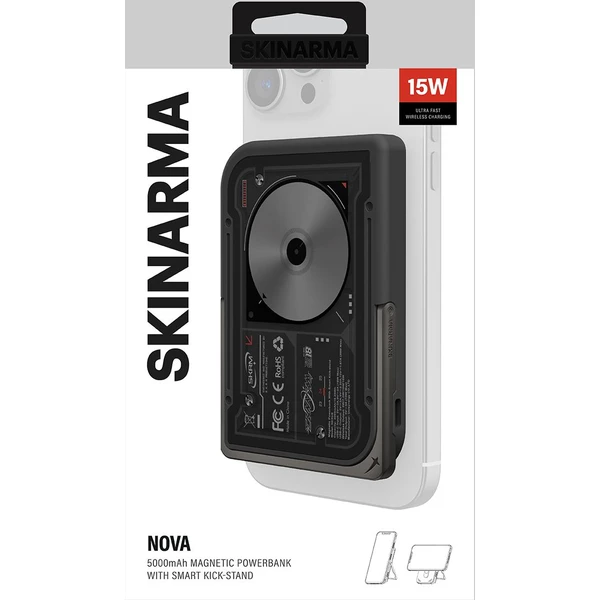 SKINARMA Nexus Nova MagSafe powerbanka se stojánkem, USB-C, PD (5000 mah) černá - Powerbanky - Obrázek 9a7a13bf207f45fb8858f315540113dd