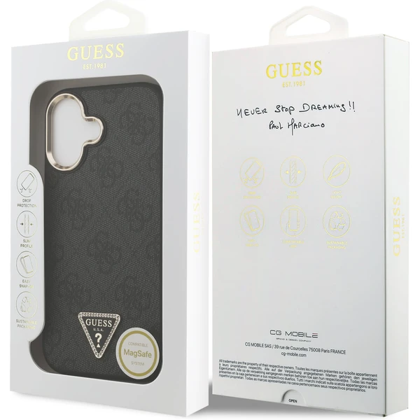 Guess PU Leather 4G Triangle Logo Gold Frame MagSafe kryt iPhone 17 černý - Pouzdra - Obrázek 9acfddd20750450cb9d130dc9ea10a9d