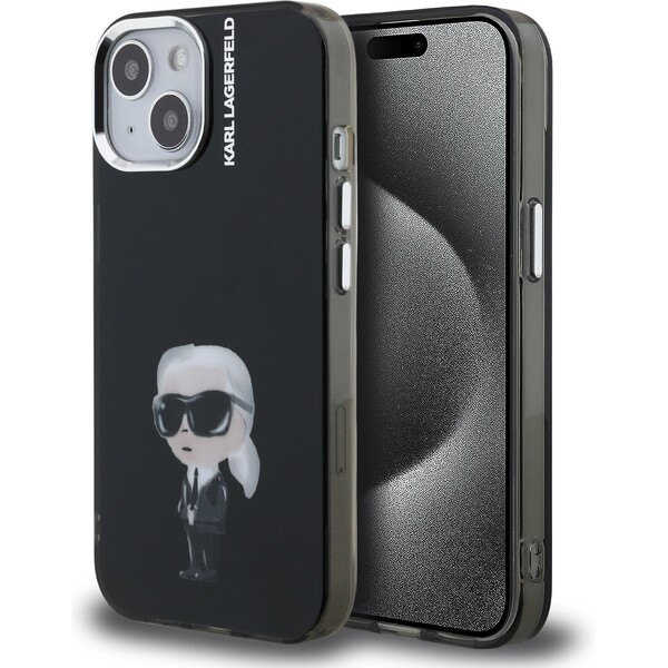 Karl Lagerfeld IML Aquarelle Karl kryt iPhone 15 černý