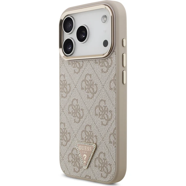 Guess PU Leather 4G Strass Triangle Logo Gold Frame MagSafe kryt iPhone 18 Pro růžový - Pouzdra - Obrázek 9b37e045d5754b8382d651f4453d8b6f