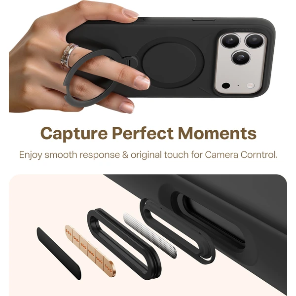Torras Ostand Q3 Silicone MagSafe kryt iPhone 17 Pro Max obsidian black - Pouzdra - Obrázek 9b4253e9d7a04e6f83103bb63b6a62b3