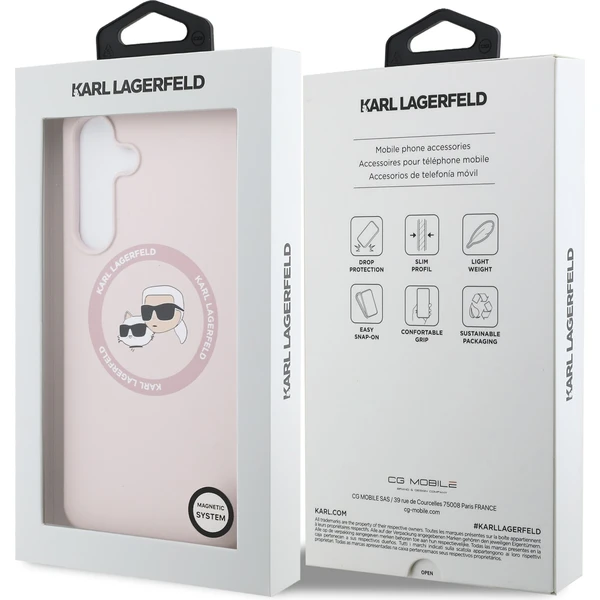 Karl Lagerfeld Liquid Silicone K&CH Heads MagSafe Zadní Kryt pro Samsung Galaxy S25 FE růžový - Pouzdra - Obrázek 9be46b2b531e4d4b8b844e564a80ae99